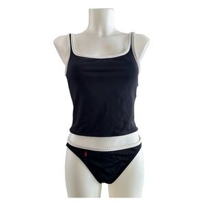 RALPH LAUREN Women's Black Swimsuit Size 12 (2-piece) Blue Label USA